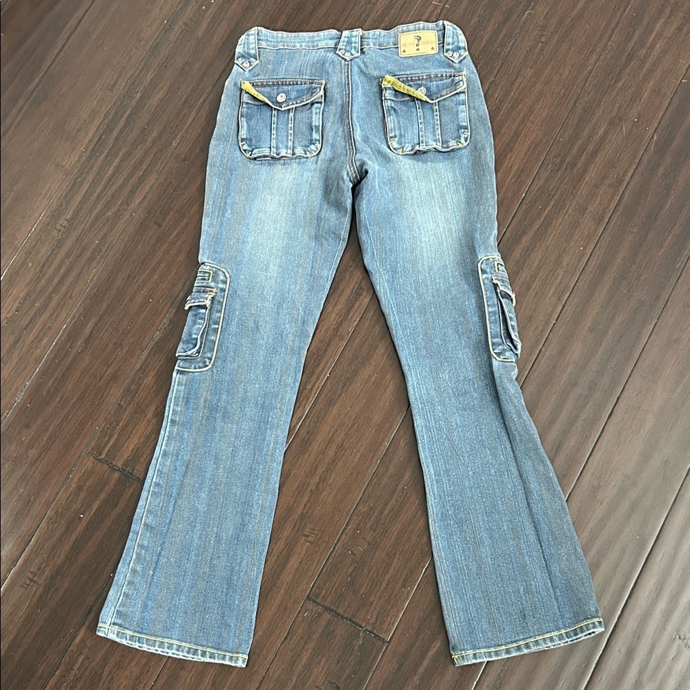 Hoi Kam Blue Cargo Women Jeans 5/6 - Picture 5 of 7